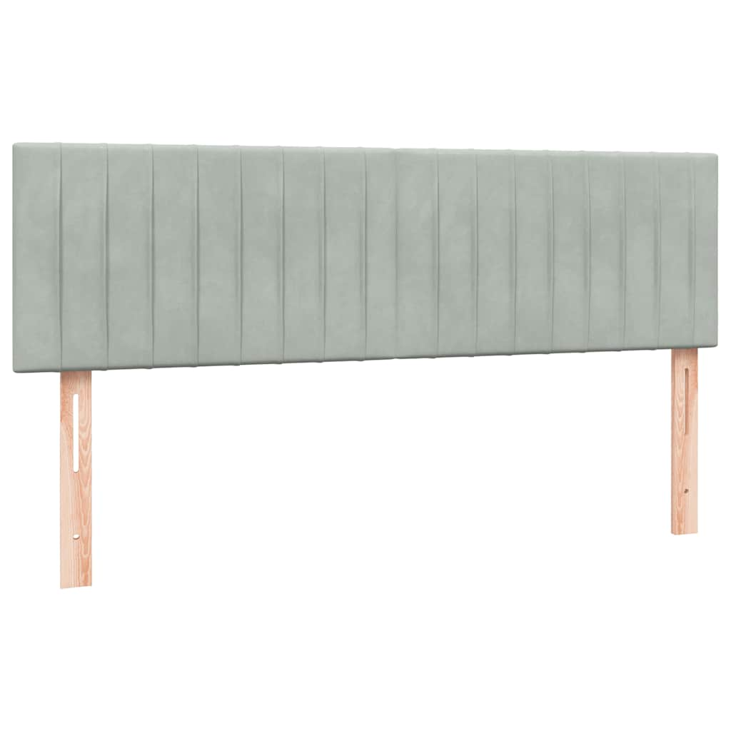 vidaXL Cama box spring con colchón terciopelo gris claro 140x210 cm