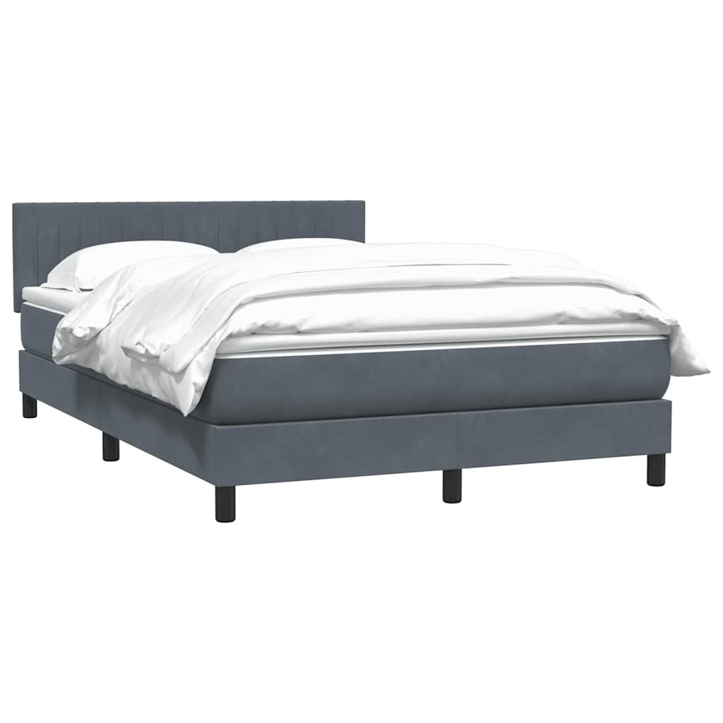 vidaXL Cama box spring con colchón terciopelo gris oscuro 140x210 cm