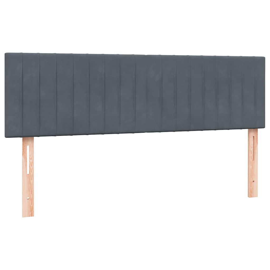 vidaXL Cama box spring con colchón terciopelo gris oscuro 140x210 cm