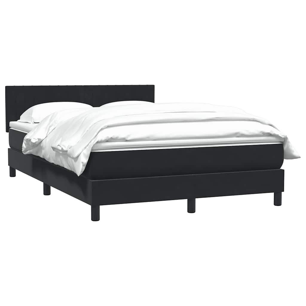 vidaXL Cama box spring con colchón terciopelo negro 140x210 cm