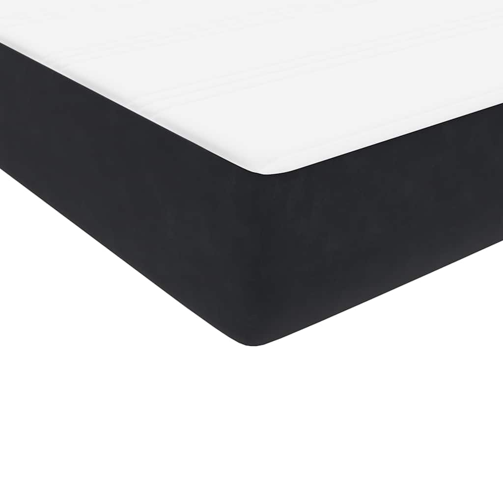 vidaXL Cama box spring con colchón terciopelo negro 140x210 cm