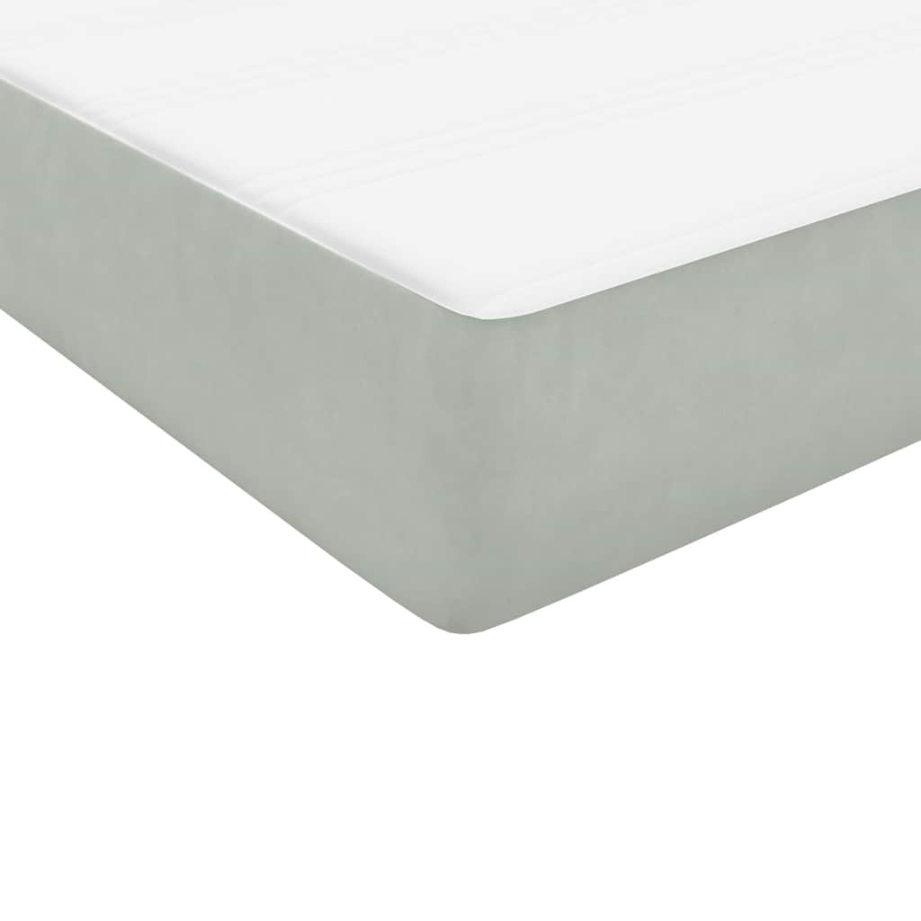 vidaXL Cama box spring con colchón terciopelo gris claro 160x210 cm