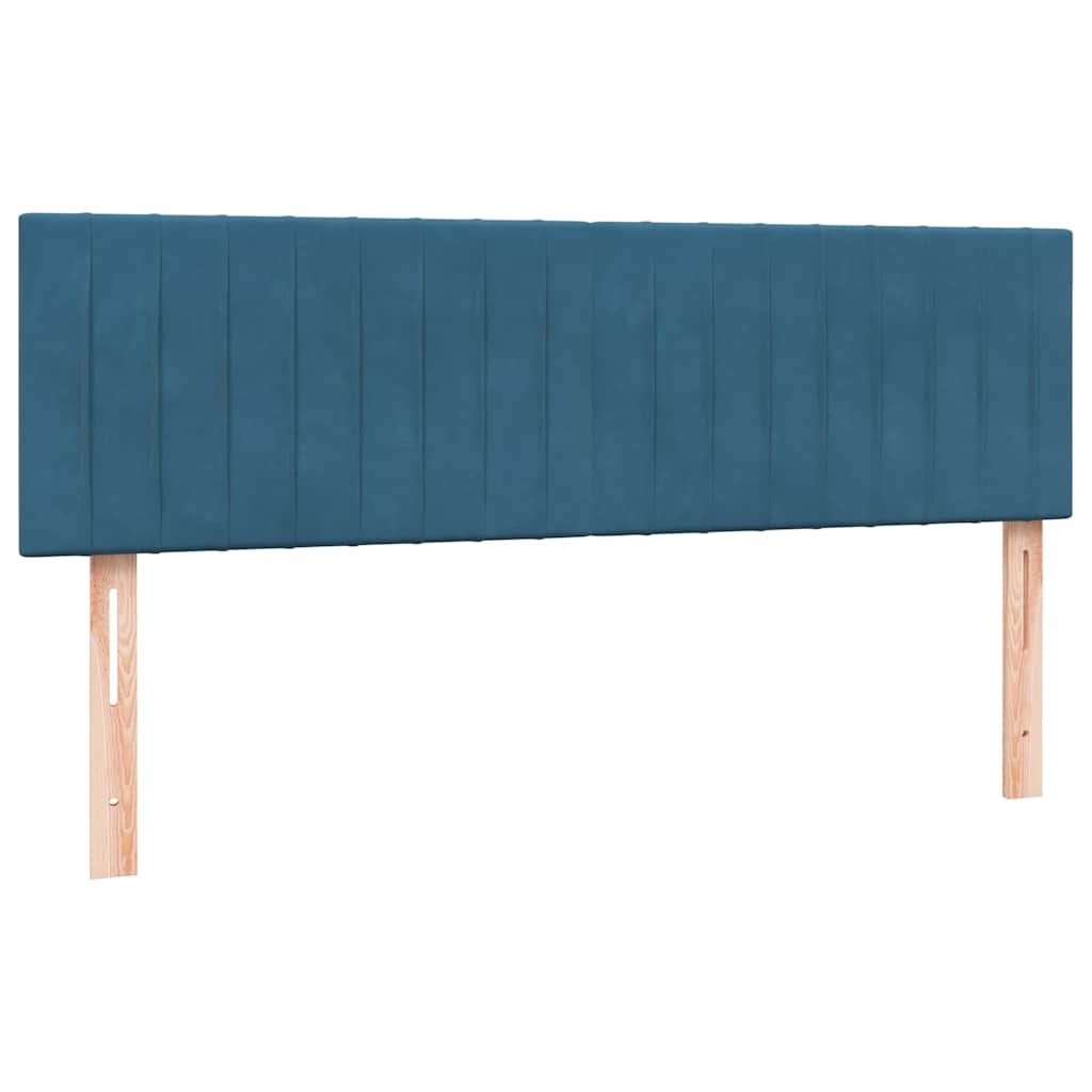 vidaXL Cama box spring con colchón terciopelo azul oscuro 160x210 cm