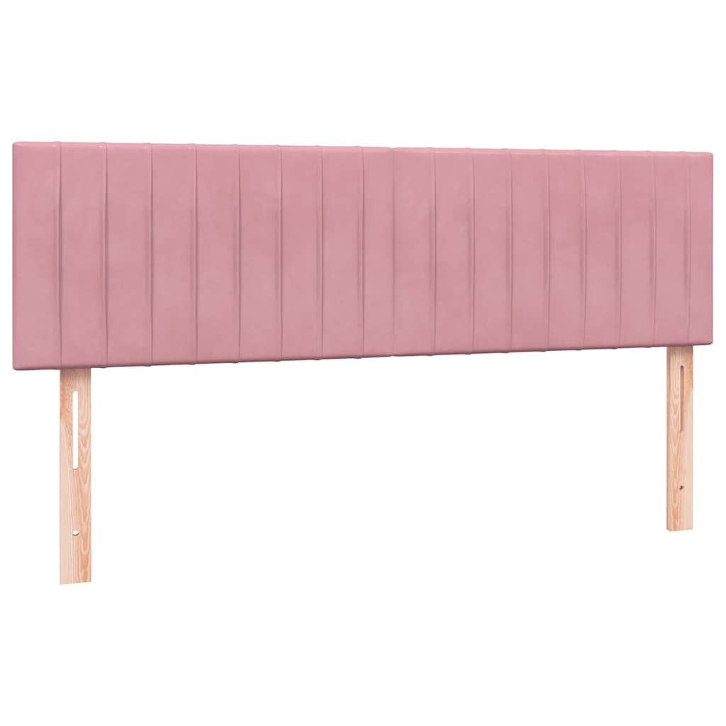 vidaXL Cama box spring con colchón terciopelo rosa 160x210 cm