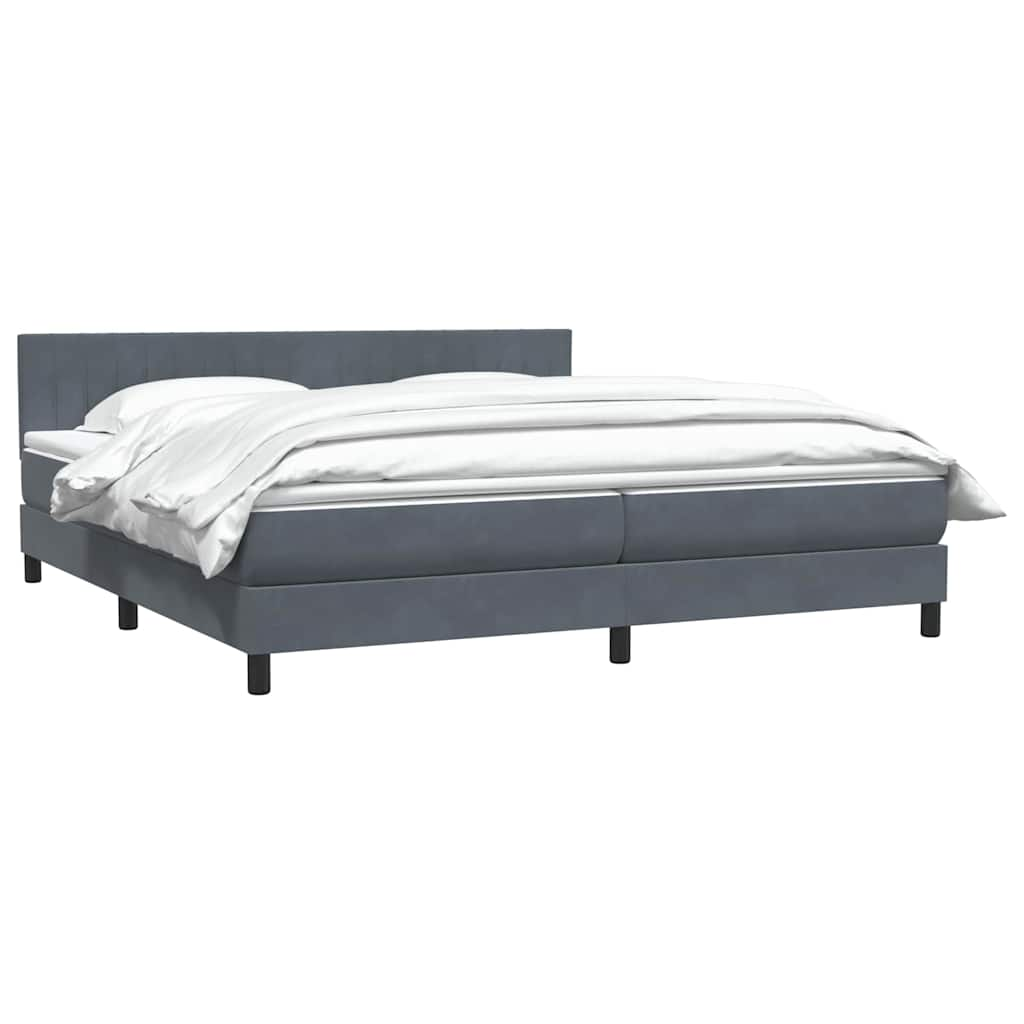 vidaXL Cama box spring con colchón terciopelo gris oscuro 180x210 cm