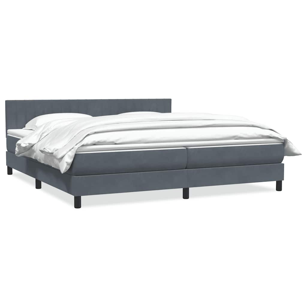 vidaXL Cama box spring con colchón terciopelo gris oscuro 180x210 cm