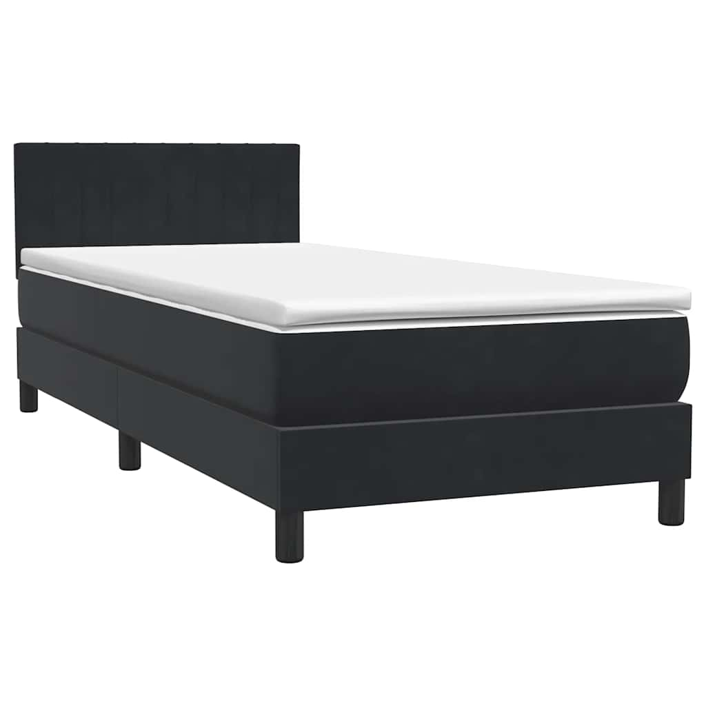 vidaXL Cama box spring con colchón cuero sintético negro 80x220 cm