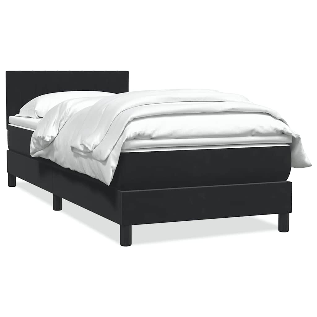 vidaXL Cama box spring con colchón cuero sintético negro 80x220 cm