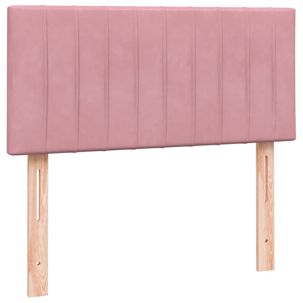 vidaXL Cama box spring con colchón terciopelo rosa 80x220 cm