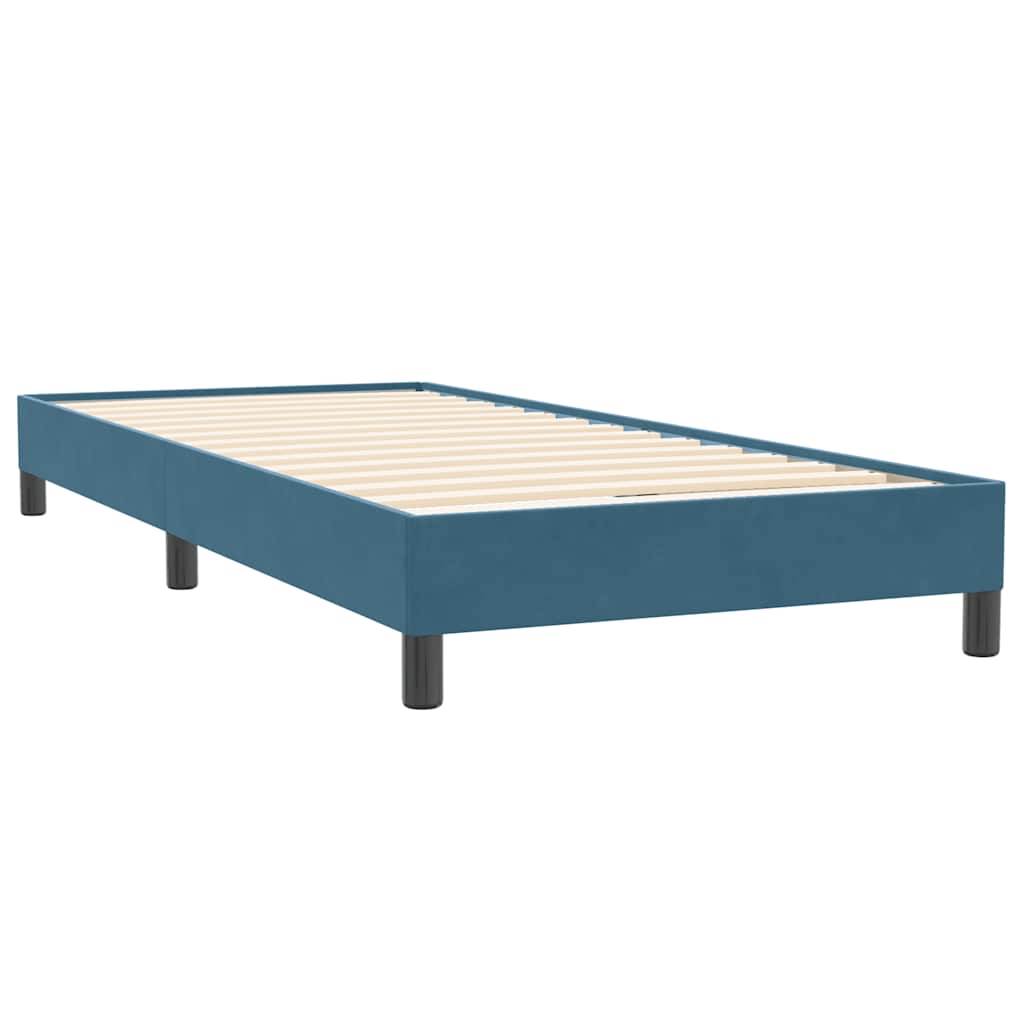 vidaXL Cama box spring con colchón terciopelo azul oscuro 90x220 cm