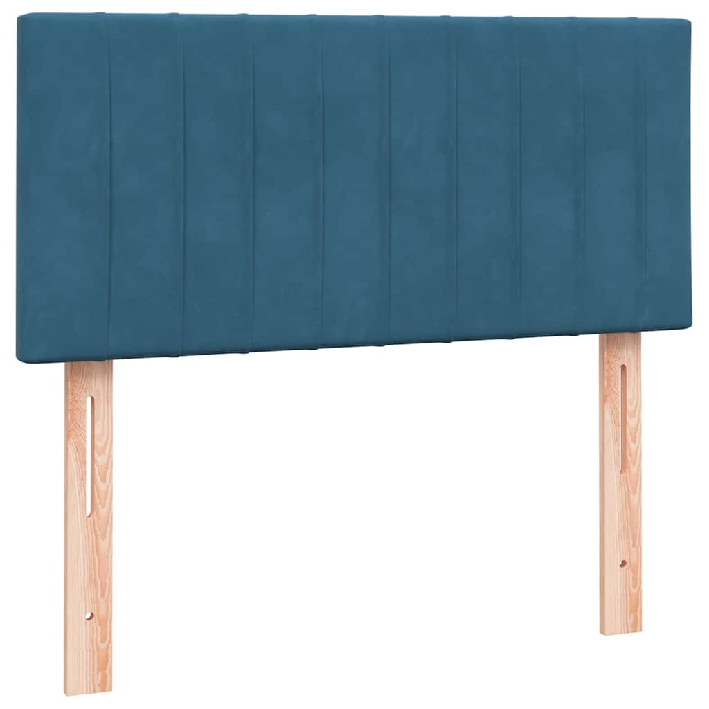 vidaXL Cama box spring con colchón terciopelo azul oscuro 90x220 cm