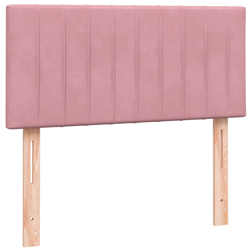 vidaXL Cama box spring con colchón terciopelo rosa 90x220 cm