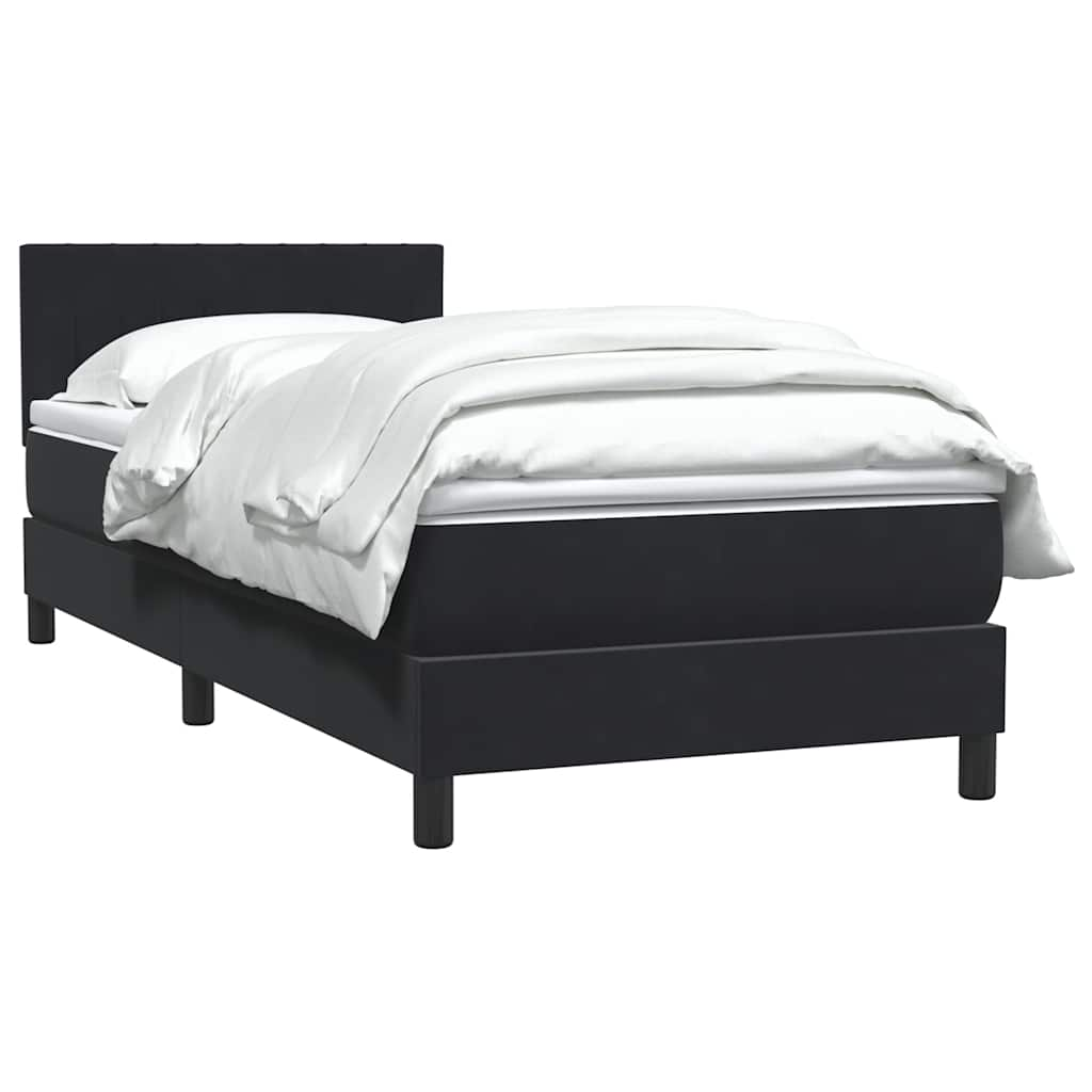 vidaXL Cama box spring con colchón terciopelo negro 100x220 cm