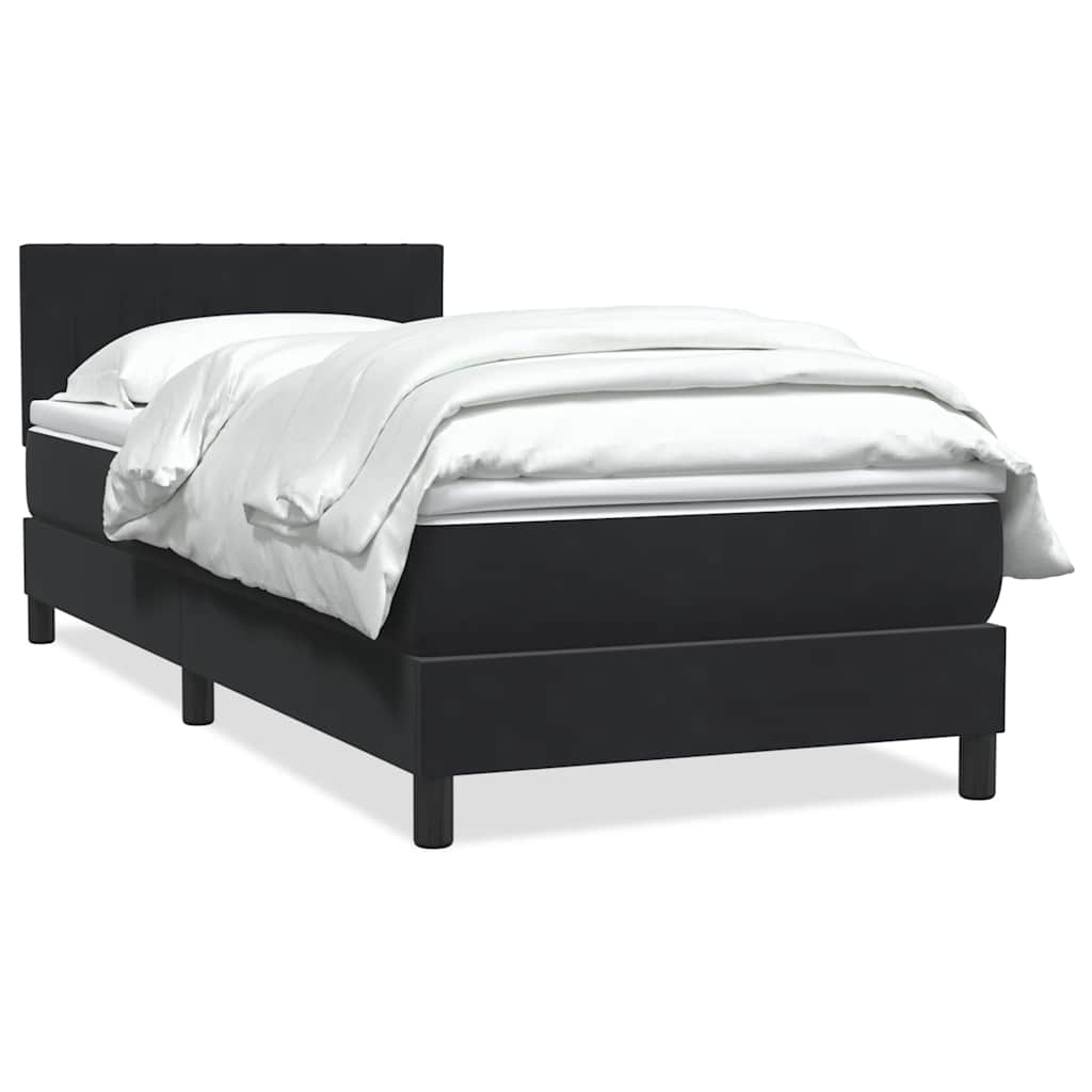 vidaXL Cama box spring con colchón terciopelo negro 100x220 cm