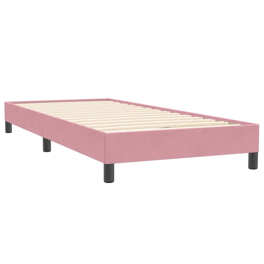 vidaXL Cama box spring con colchón terciopelo rosa 100x220 cm