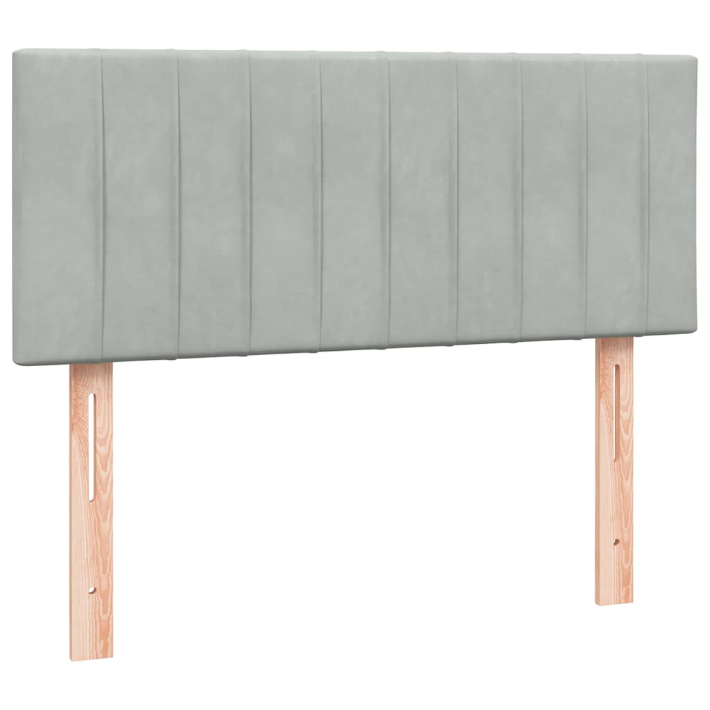 vidaXL Cama box spring con colchón terciopelo gris claro 120x220 cm