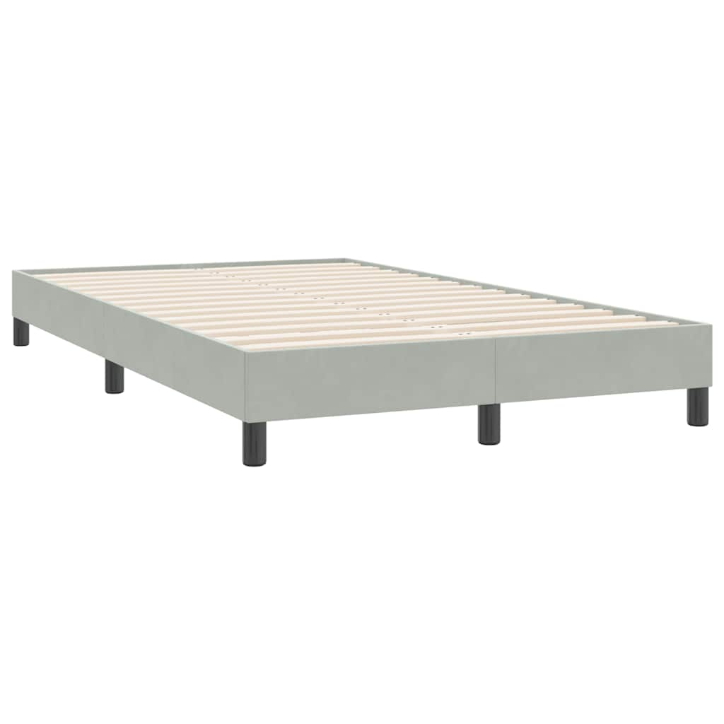 vidaXL Cama box spring con colchón terciopelo gris claro 120x220 cm