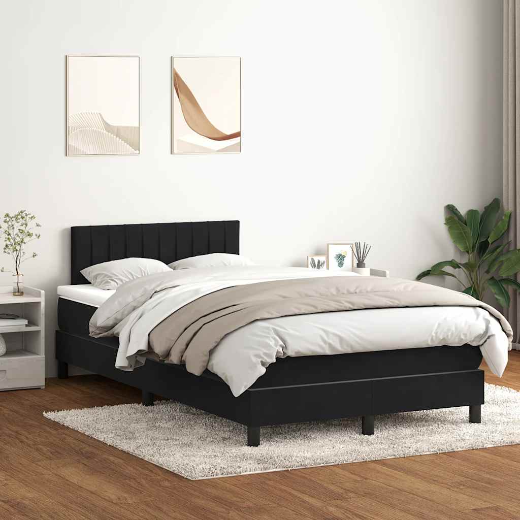 vidaXL Cama box spring con colchón terciopelo negro 120x220 cm