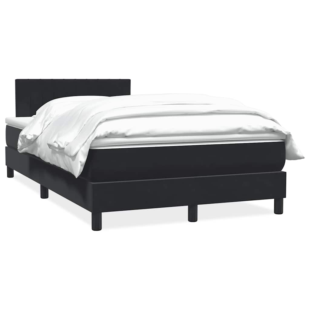 vidaXL Cama box spring con colchón terciopelo negro 120x220 cm