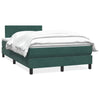 vidaXL Cama box spring con colchón terciopelo verde oscuro 120x220 cm