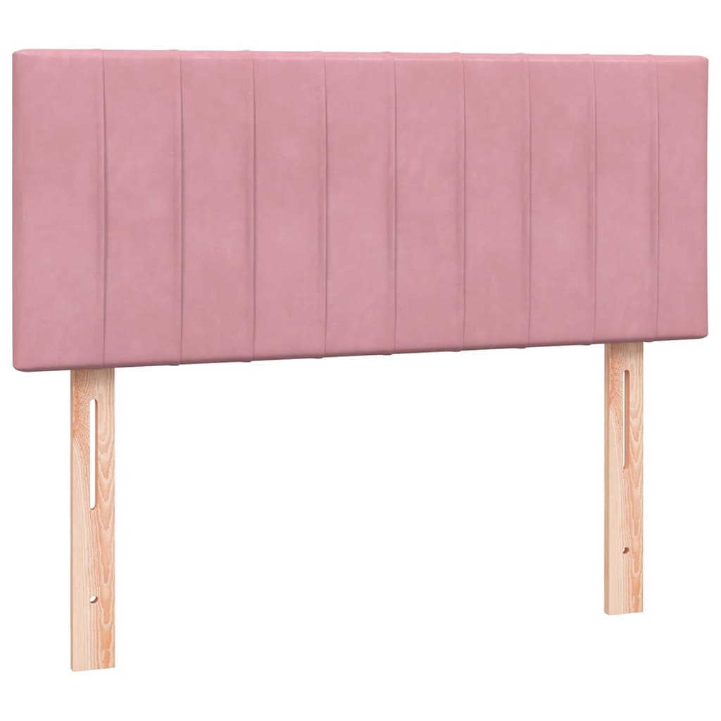 vidaXL Cama box spring con colchón terciopelo rosa 120x220 cm