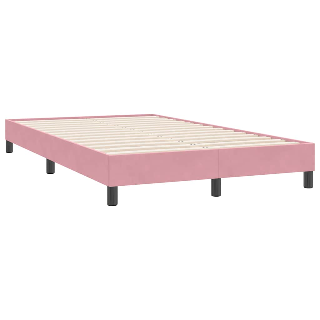 vidaXL Cama box spring con colchón terciopelo rosa 120x220 cm