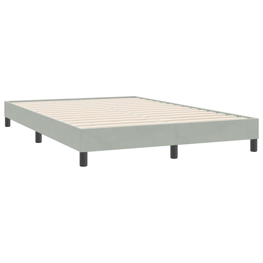 vidaXL Cama box spring con colchón terciopelo gris claro 140x220 cm