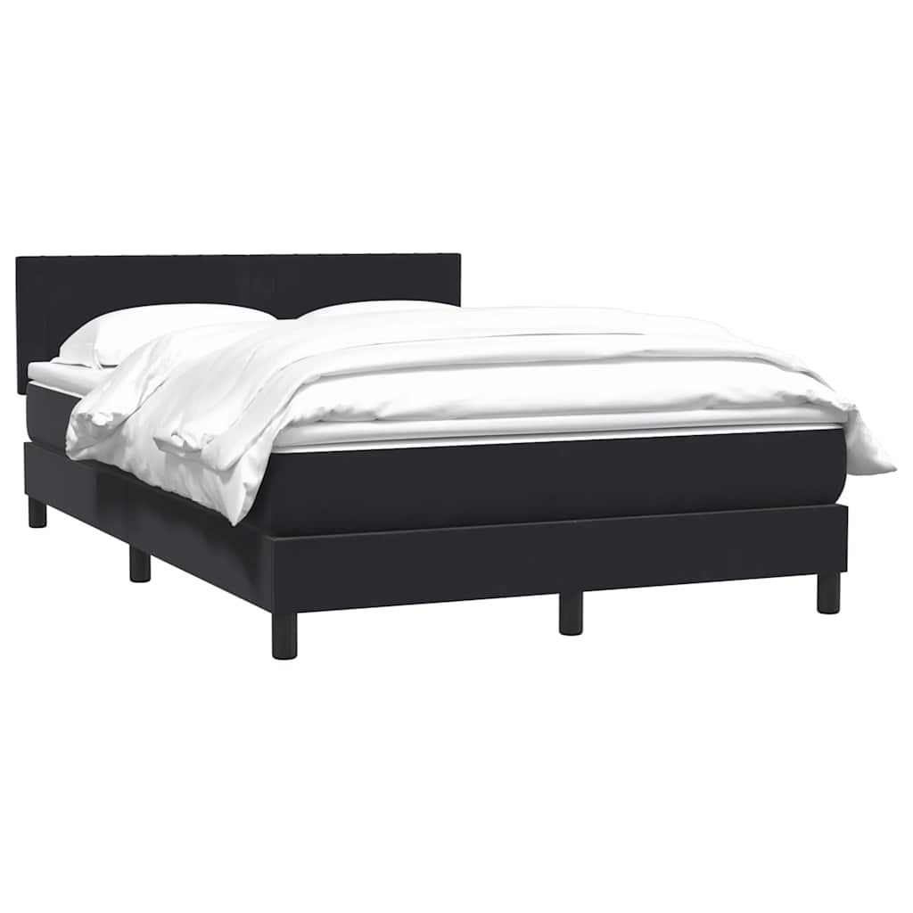 vidaXL Cama box spring con colchón terciopelo negro 140x220 cm