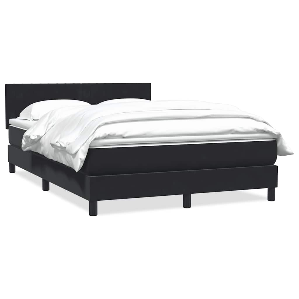 vidaXL Cama box spring con colchón terciopelo negro 140x220 cm