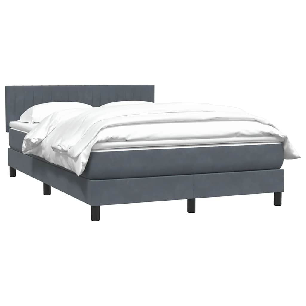 vidaXL Cama box spring con colchón terciopelo gris oscuro 160x220 cm