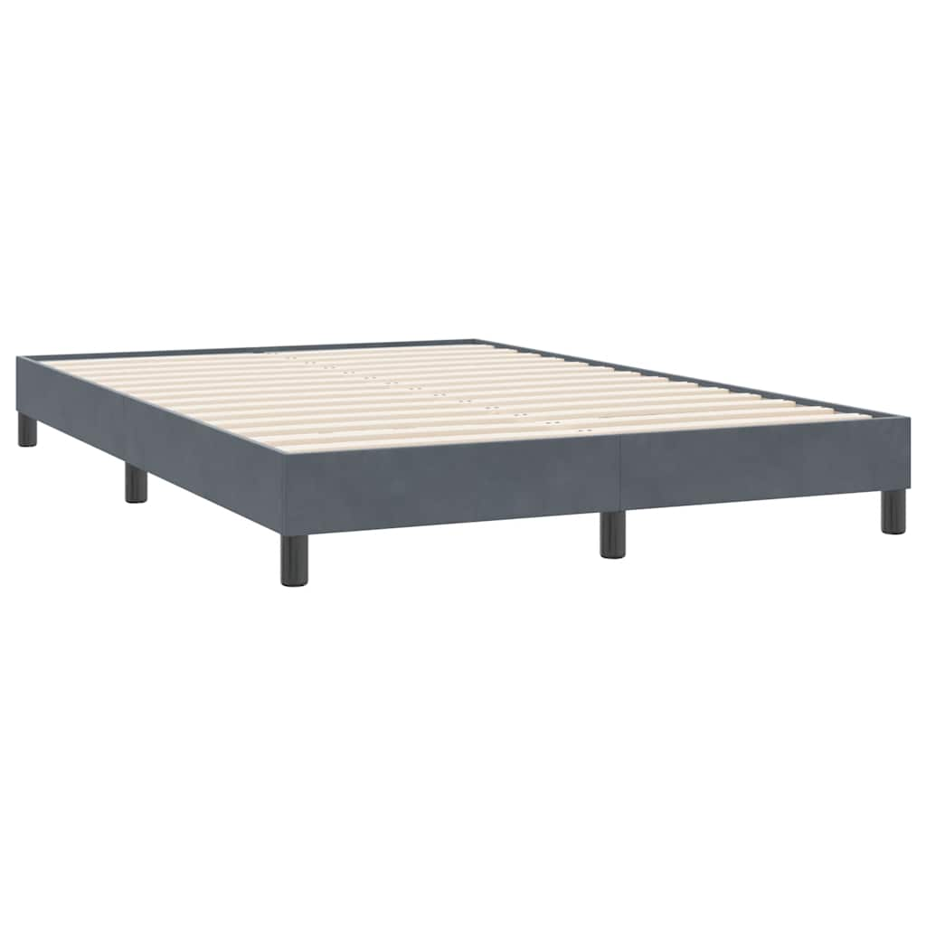 vidaXL Cama box spring con colchón terciopelo gris oscuro 160x220 cm