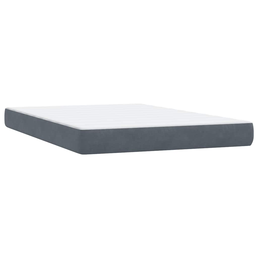 vidaXL Cama box spring con colchón terciopelo gris oscuro 160x220 cm