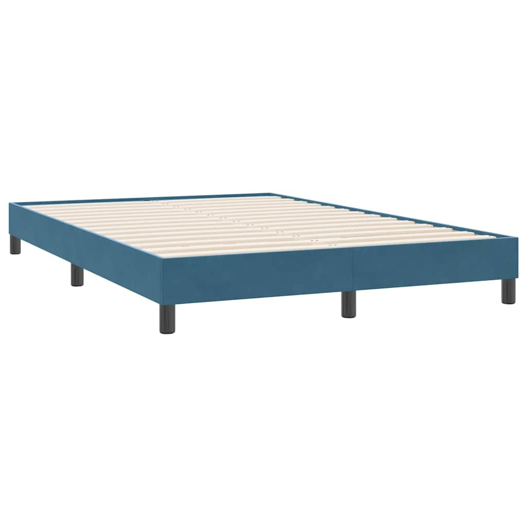 vidaXL Cama box spring con colchón terciopelo azul oscuro 160x220 cm