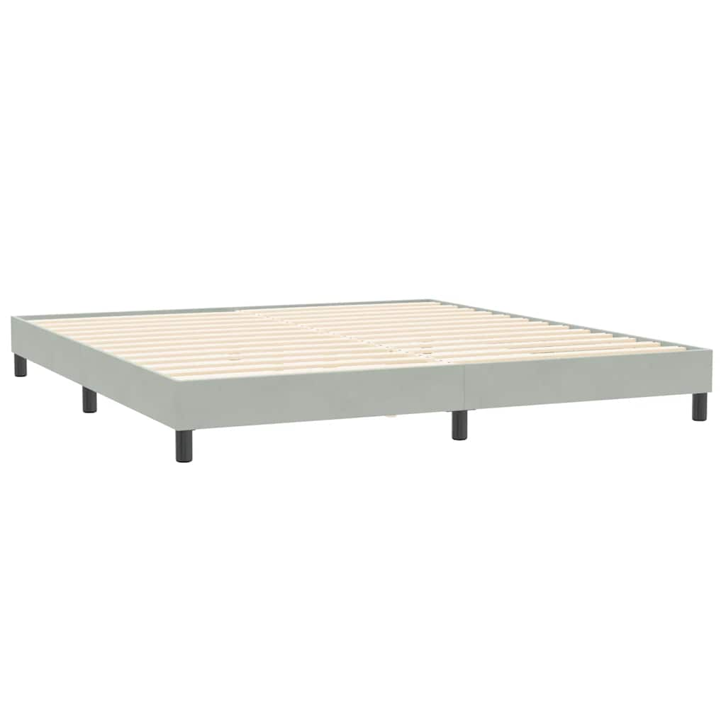 vidaXL Cama box spring con colchón terciopelo gris claro 180x220 cm