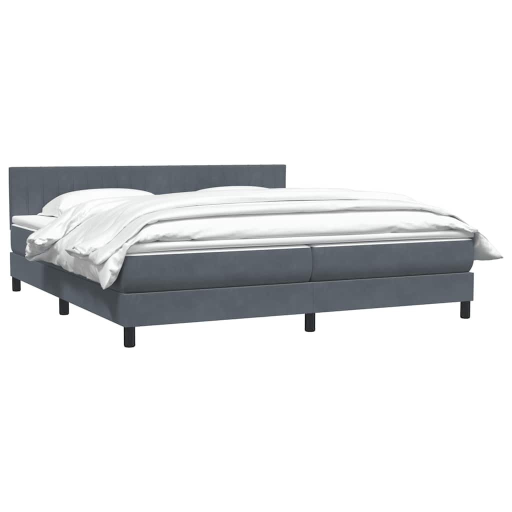 vidaXL Cama box spring con colchón terciopelo gris oscuro 180x220 cm