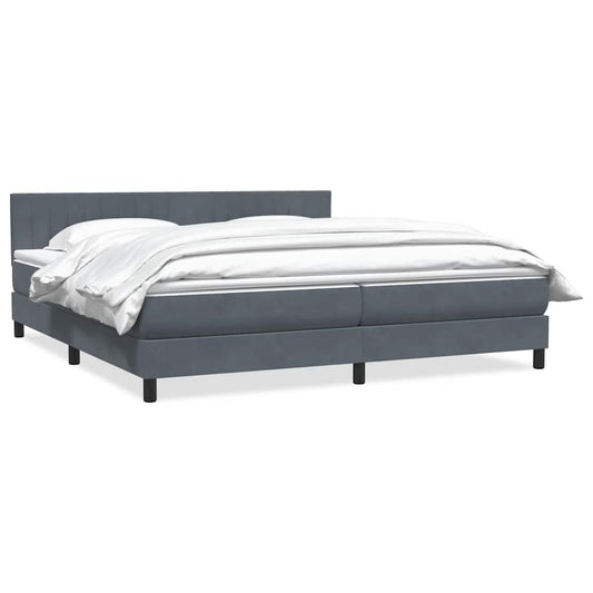 vidaXL Cama box spring con colchón terciopelo gris oscuro 180x220 cm