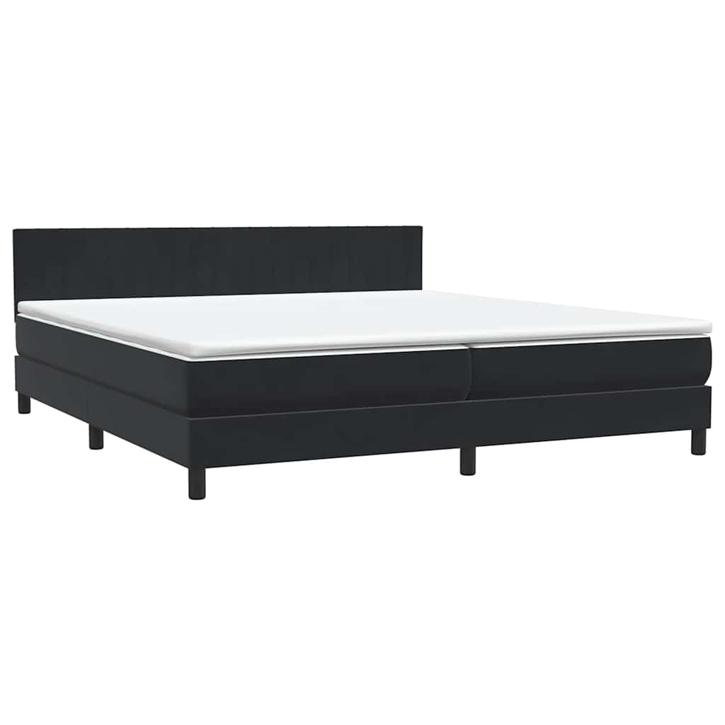 vidaXL Cama box spring con colchón terciopelo negro 180x220 cm