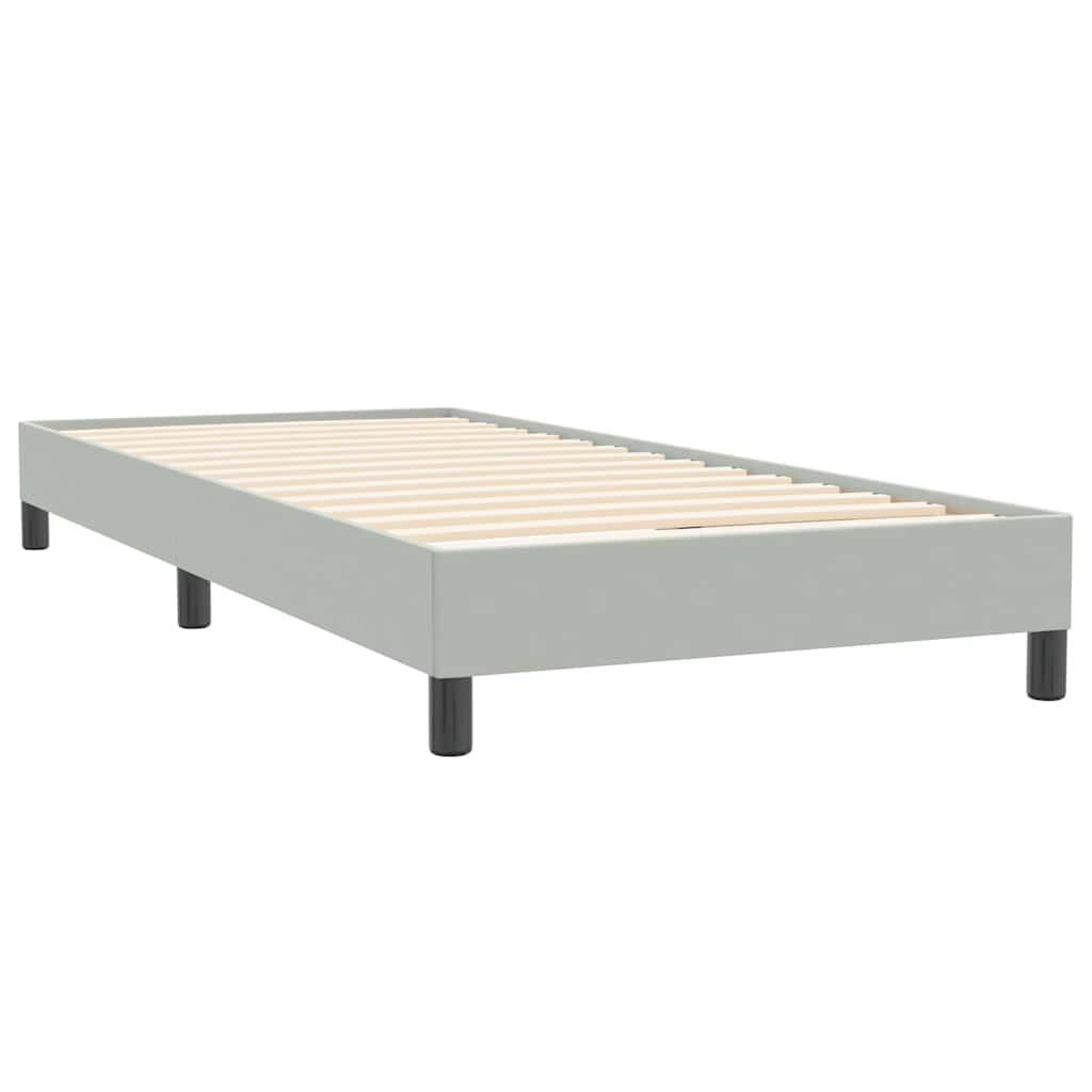 vidaXL Cama box spring con colchón terciopelo gris claro 90x220 cm