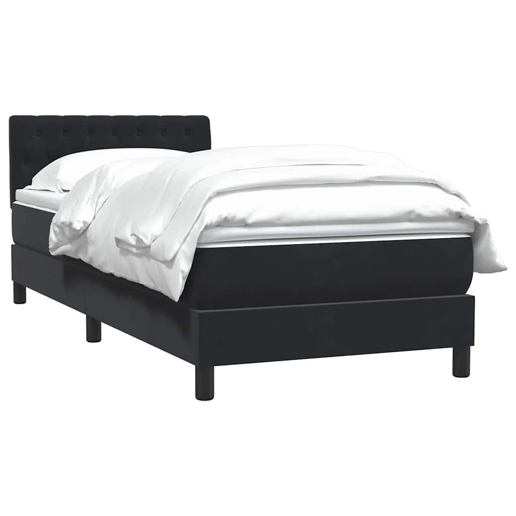 vidaXL Cama box spring con colchón terciopelo negro 90x220 cm