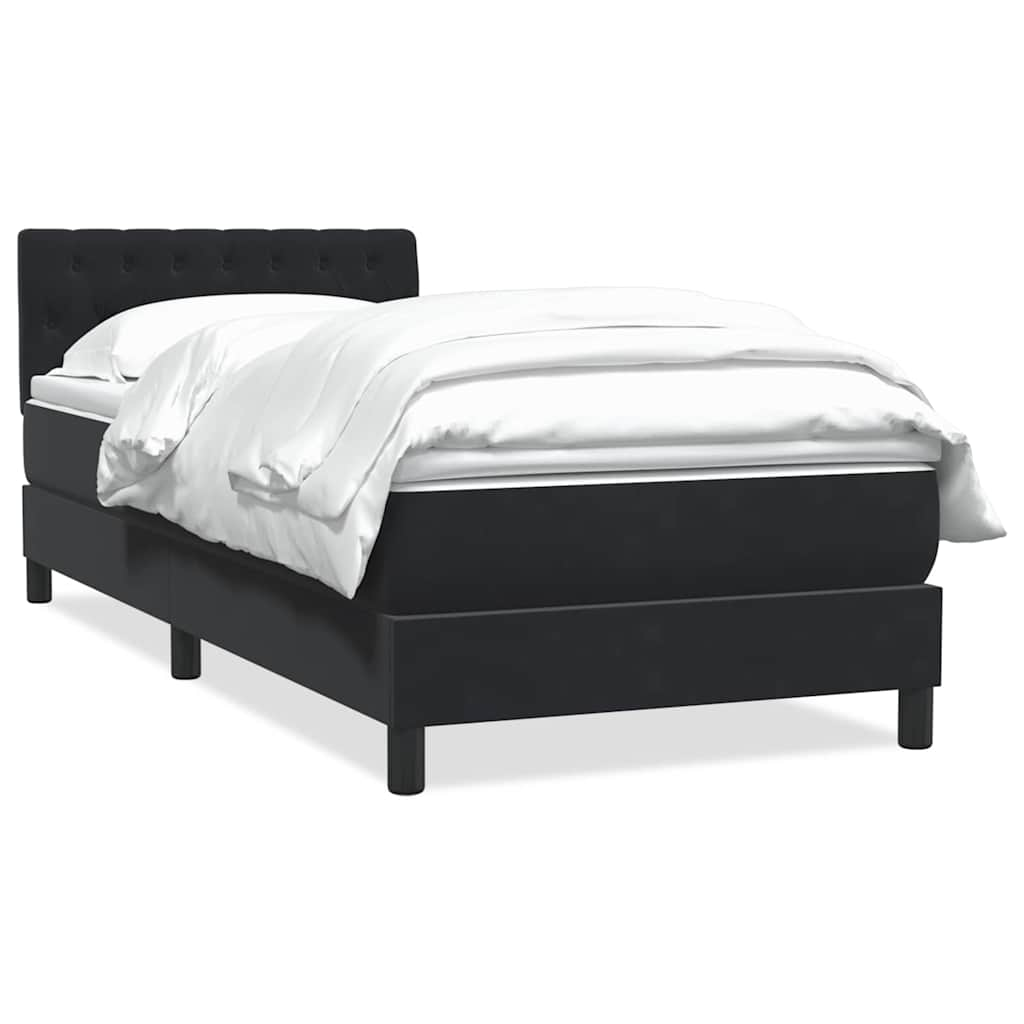 vidaXL Cama box spring con colchón terciopelo negro 90x220 cm