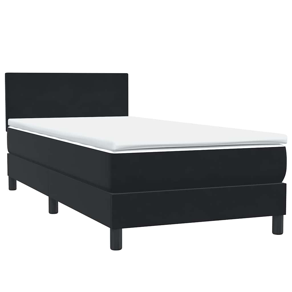 vidaXL Cama box spring con colchón cuero sintético negro 80x210 cm