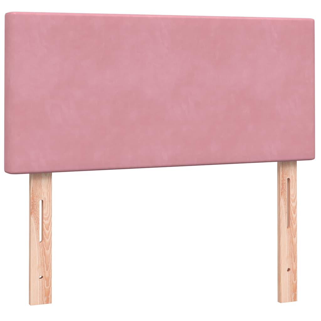 vidaXL Cama box spring con colchón terciopelo rosa 80x210 cm