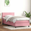 vidaXL Cama box spring con colchón terciopelo rosa 80x210 cm