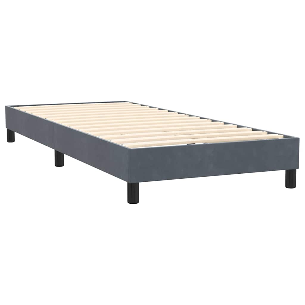 vidaXL Cama box spring con colchón terciopelo gris oscuro 90x210 cm