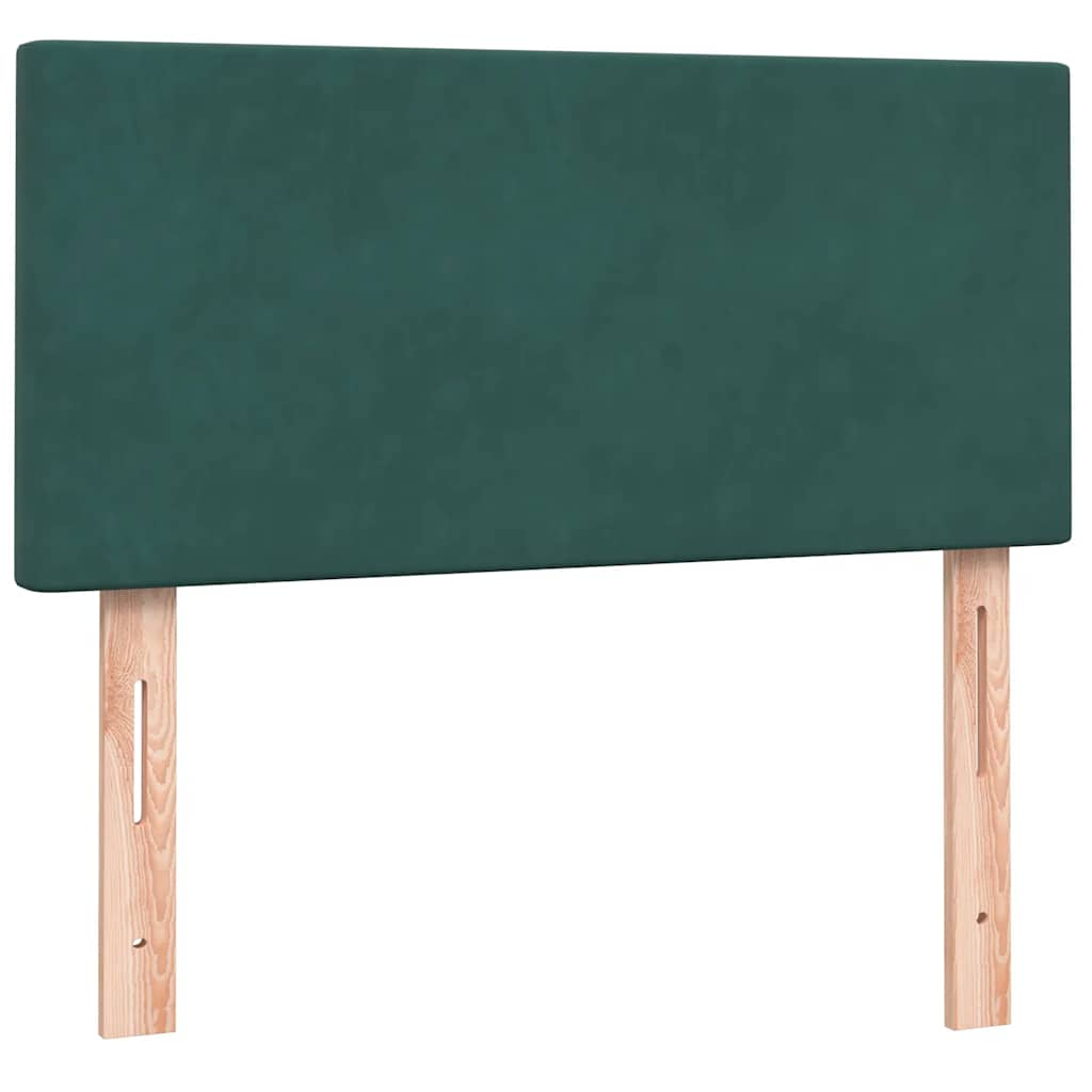 vidaXL Cama box spring con colchón terciopelo verde oscuro 90x210 cm