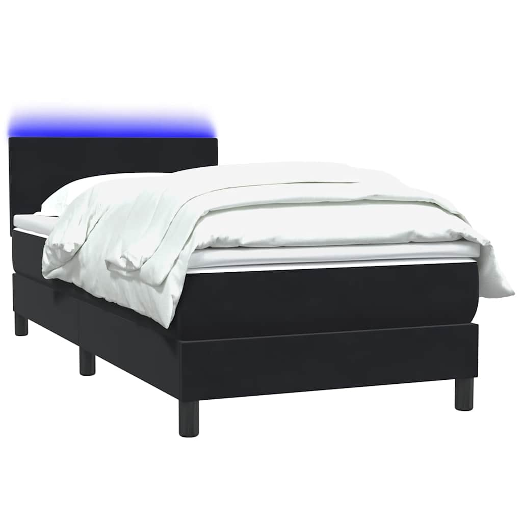 vidaXL Cama box spring con colchón terciopelo negro 100x210 cm