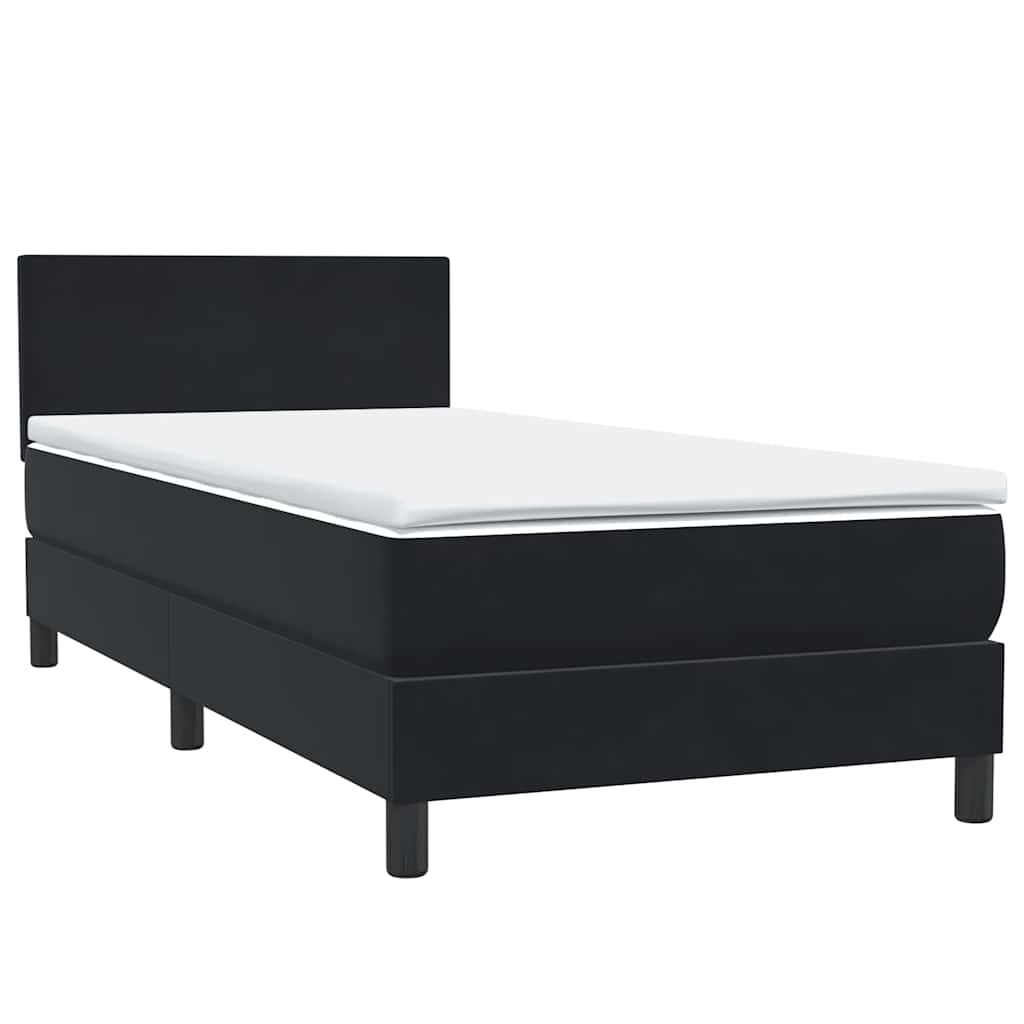 vidaXL Cama box spring con colchón terciopelo negro 100x210 cm