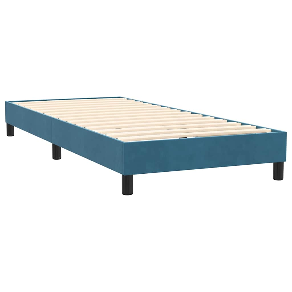 vidaXL Cama box spring con colchón terciopelo azul oscuro 100x210 cm