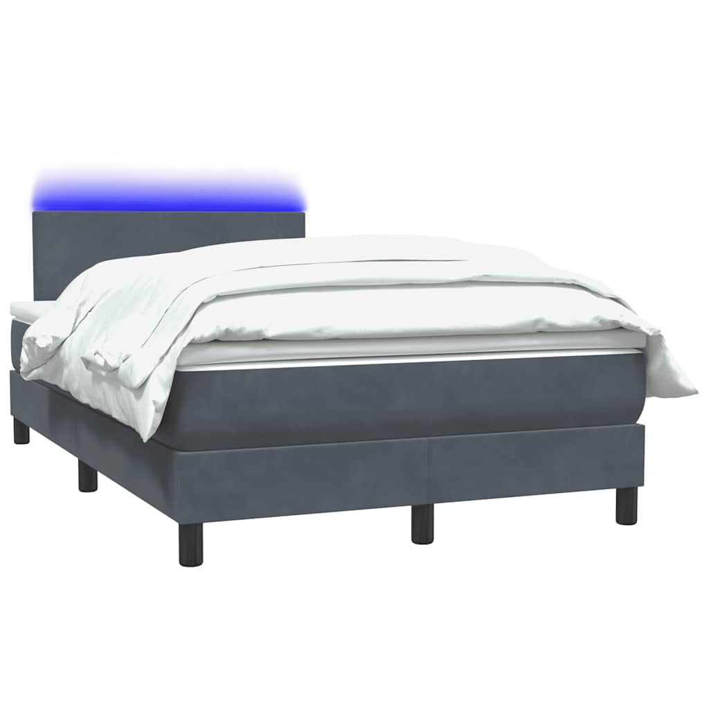 vidaXL Cama box spring con colchón terciopelo gris oscuro 120x210 cm