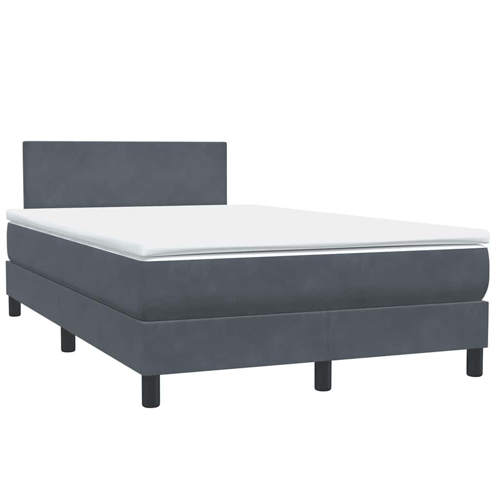 vidaXL Cama box spring con colchón terciopelo gris oscuro 120x210 cm